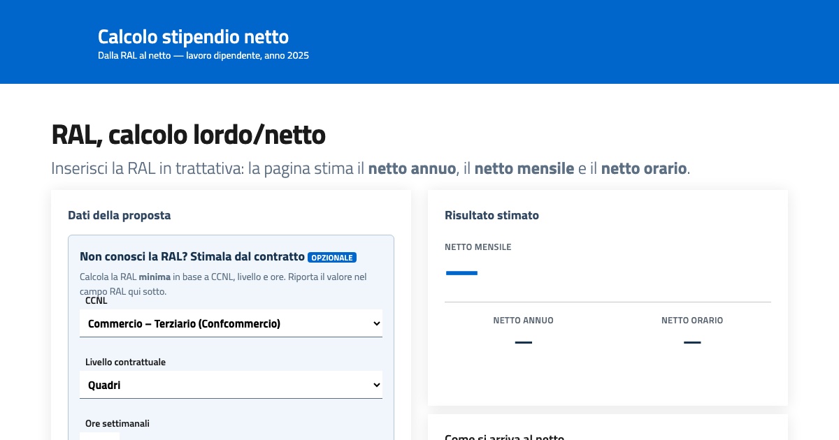 RAL lordo/netto
